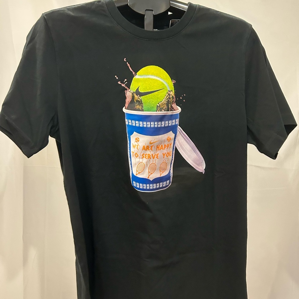 Nike Black Tee with Tennis Graphic